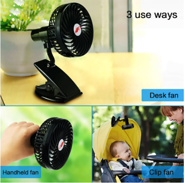 Rechargeable Silent 4 Blades Baby Stroller Fans